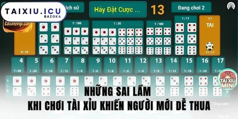 Những sai lầm khi chơi tài xỉu