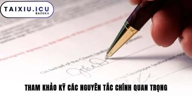Tham khảo kỹ các nguyên tắc chính quan trọng